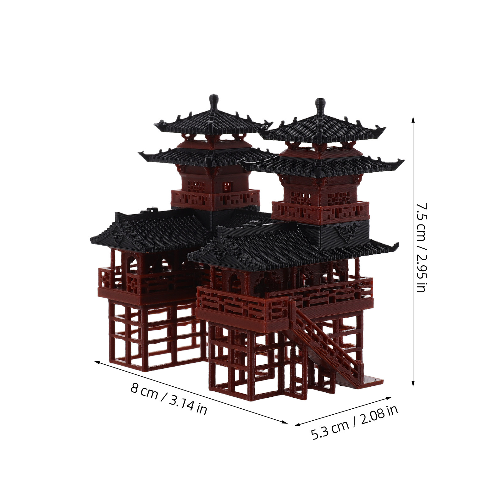 Miniature Twin Pagoda Statue D - огляд і ціна Bonsai Garden Landscape Design