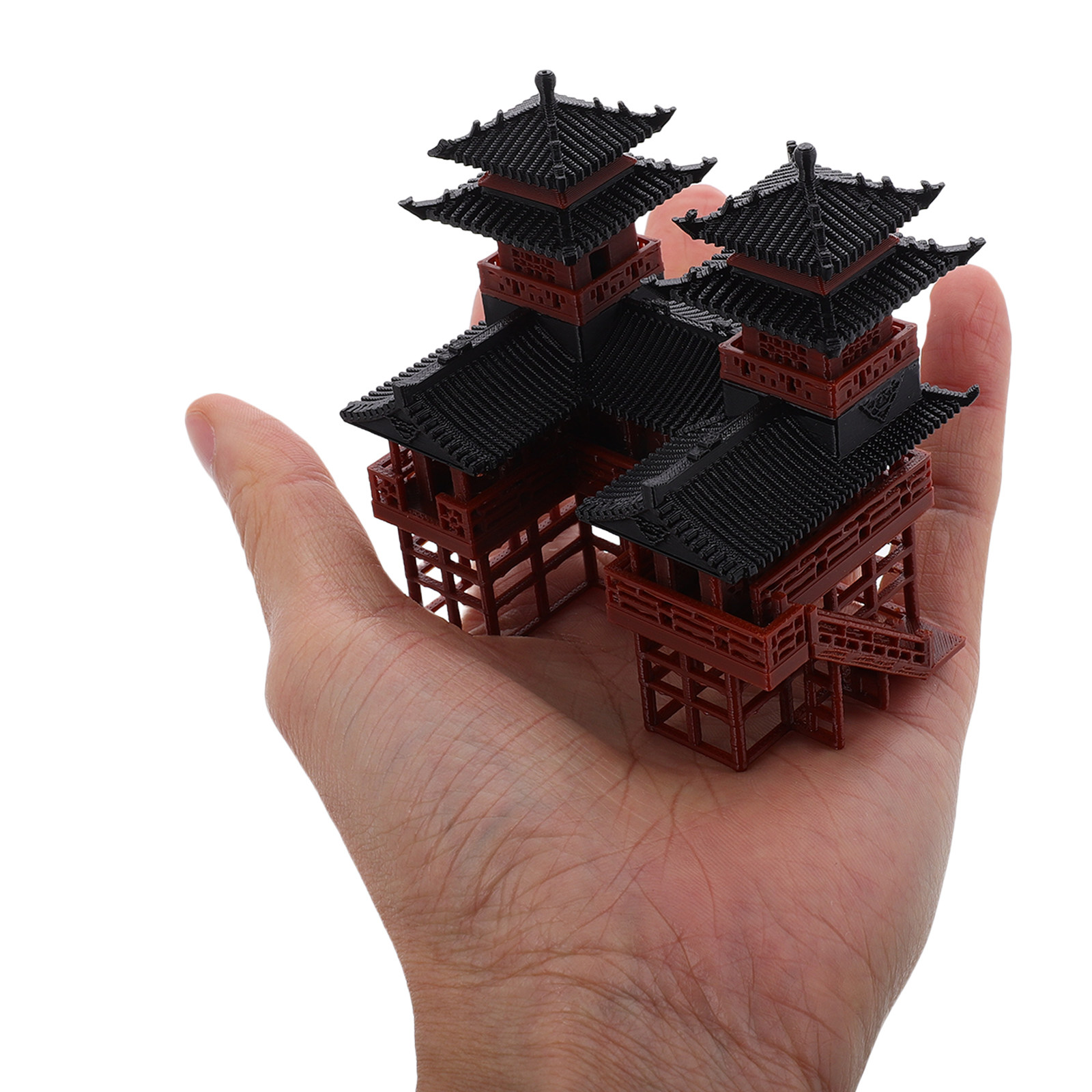 Miniature Twin Pagoda Statue D - огляд і ціна Bonsai Garden Landscape Design