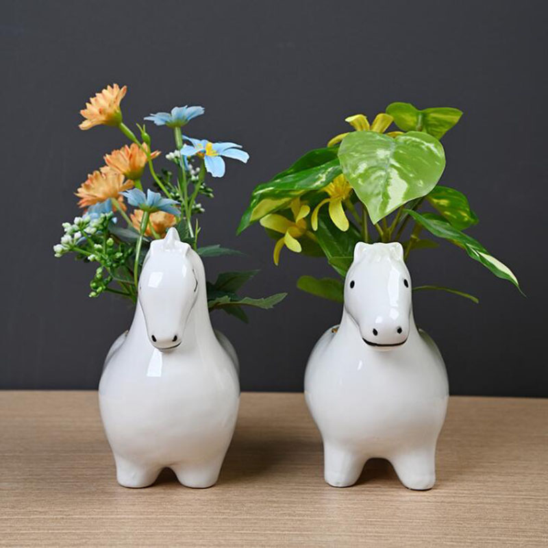 White Porcelain Creative Horse - огляд і ціна Bonsai Garden Art